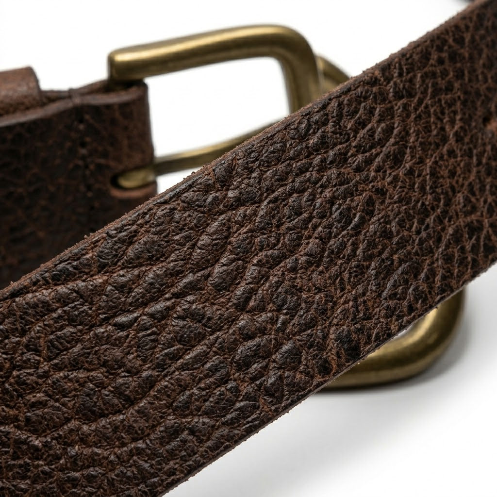 Textured Bison Leather Belt