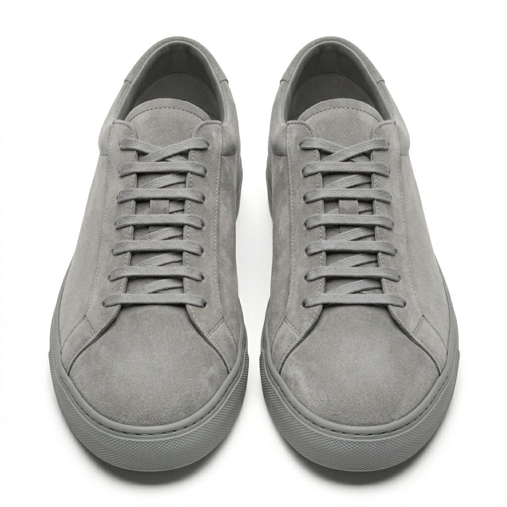 Grey Suede Low-Top Trainer