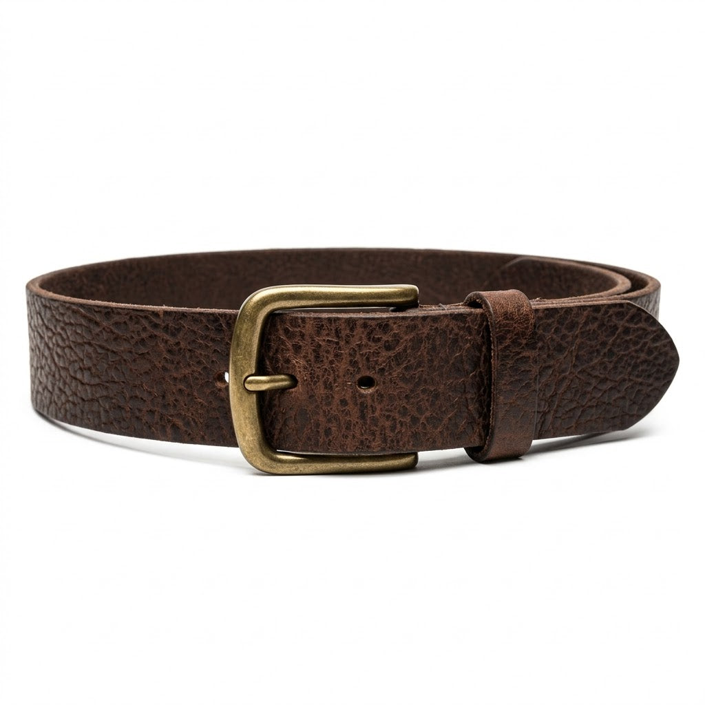 Textured Bison Leather Belt